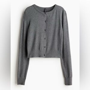 NWT | H&M Fin-Knit Cardigan in Dark Gray Melange